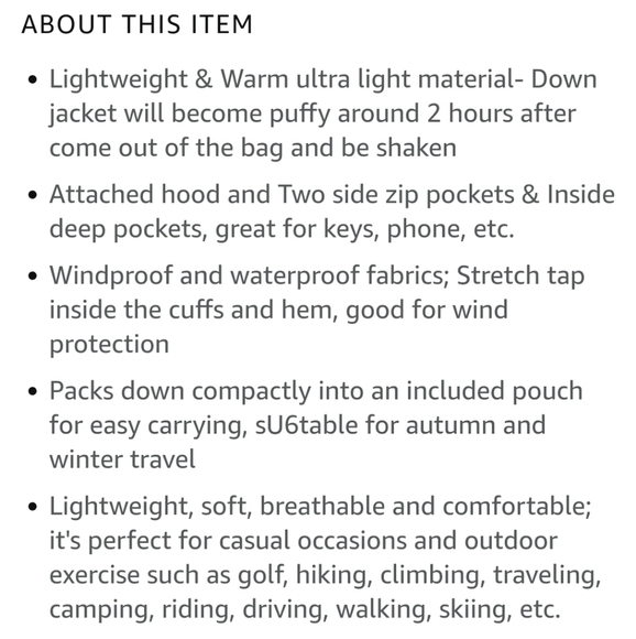 Wine Packable Puffer Hoodie w/Duck Down & Pouch Size XXL - Picture 8 of 16